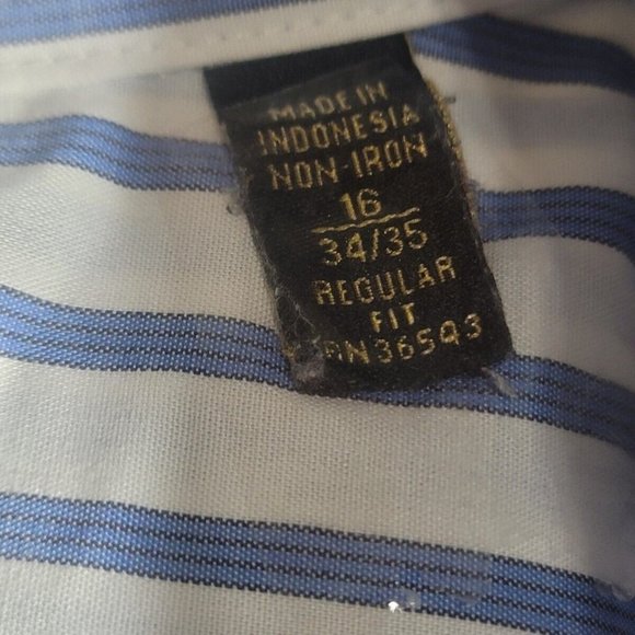 Donald Trump Signature Collection Striped Dress Shirt French Cuffs White Blue - Picture 4 of 10